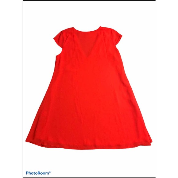 Red A-line Dress Sleeveless V-Neck Size Large - Picture 2 of 7